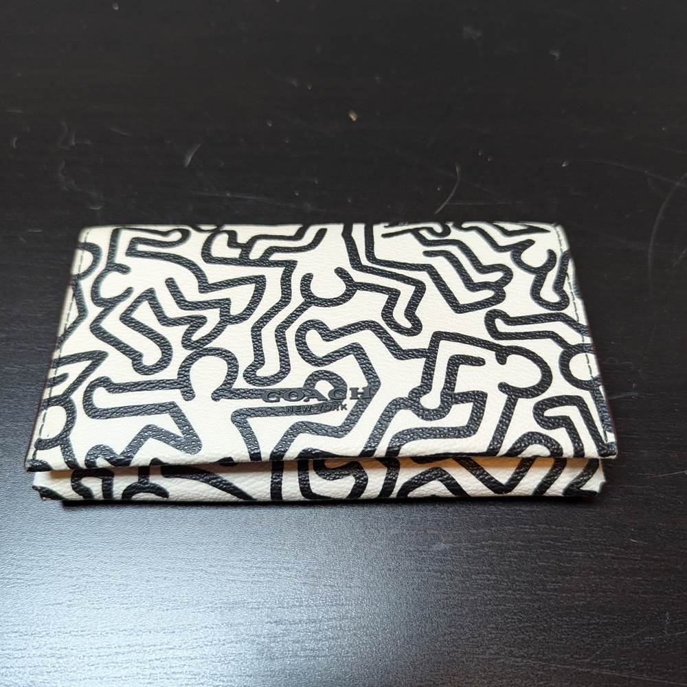 Coach X Keith Haring Black and White Graphic Wallet
